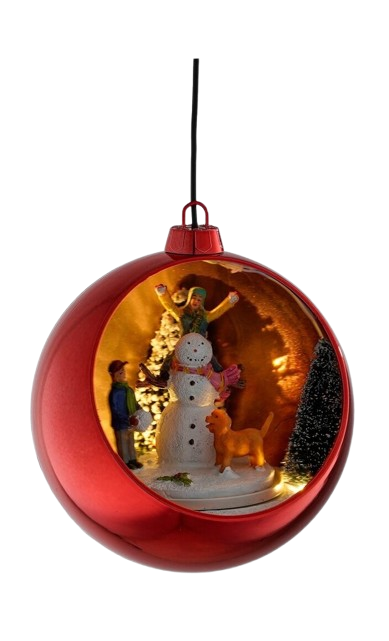 Luville Hanging Ball 1163376 - rot - Weihnachtskugel – batteriebetrieben
