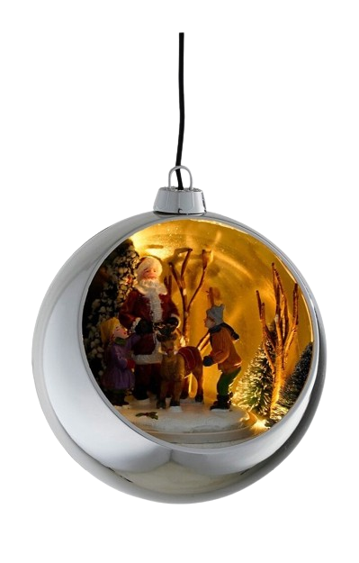 Luville Hanging Ball 1163376 - silber - Weihnachtskugel – batteriebetrieben